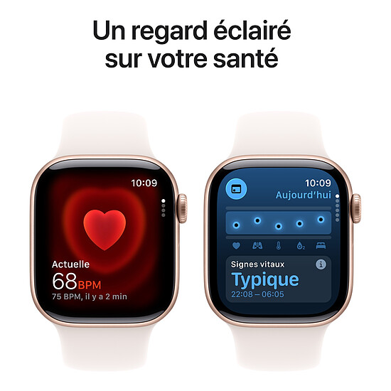 Montre connectée Apple Watch Series 11 GPS - Aluminium Or rose  - Bracelet Sport Rose - 42 mm - Taille S/M - Autre vue