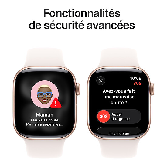 Montre connectée Apple Watch Series 11 GPS - Aluminium Or rose  - Bracelet Sport Rose - 42 mm - Taille S/M - Autre vue