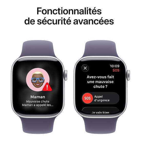 Montre connectée Apple Watch Series 11 GPS - Aluminium Argent  - Bracelet Sport Violet  - 42 mm - Taille M/L - Autre vue