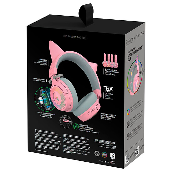 Casque micro Razer Kraken Kitty V3 Pro Quartz - Autre vue