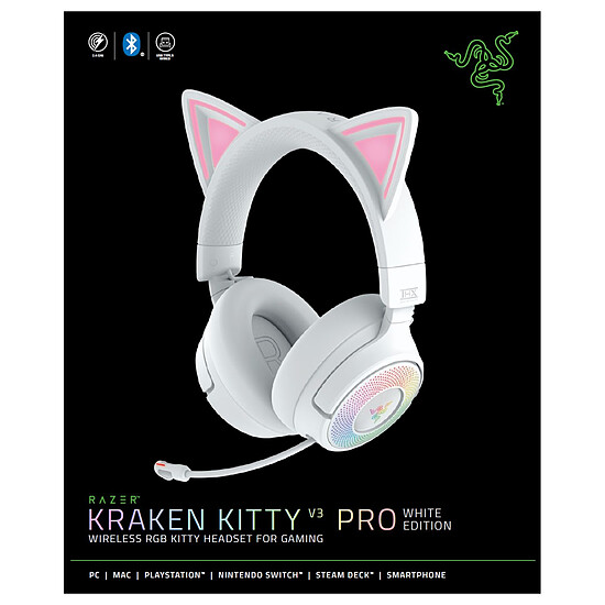 Casque micro Razer Kraken Kitty V3 Pro Blanc - Autre vue