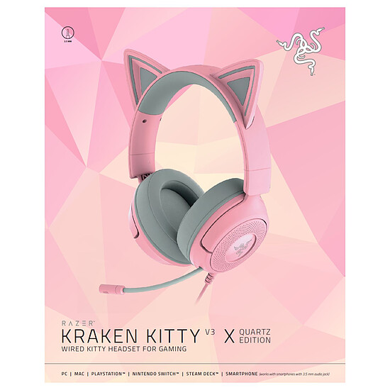 Casque micro Razer Kraken V3 X Quartz - Autre vue