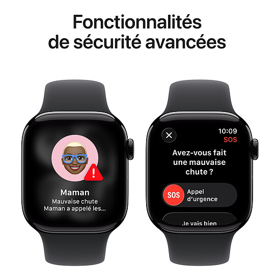 Montre connectée Apple Watch Series 11 GPS + Cellular - Aluminium Noir de Jais - Bracelet Sport Noir - 46 mm - Taille S/M - Autre vue