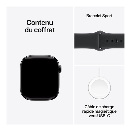 Montre connectée Apple Watch Series 11 GPS + Cellular - Aluminium Noir de Jais - Bracelet Sport Noir - 46 mm - Taille S/M - Autre vue