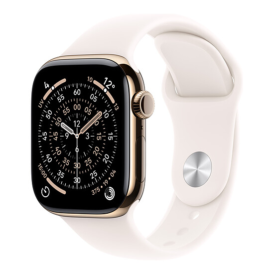 Montre connectée Apple Watch Series 11 GPS + Cellular - Titane Or - Bracelet Sport Rose - 42 mm - Taille S/M - Autre vue