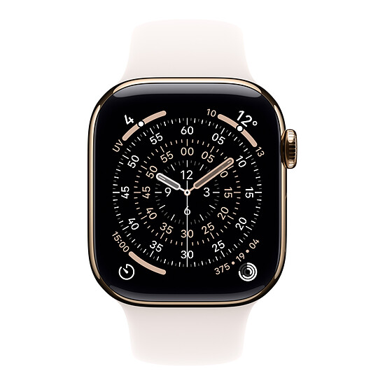 Montre connectée Apple Watch Series 11 GPS + Cellular - Titane Or - Bracelet Sport Rose - 46 mm - Taille M/L - Autre vue