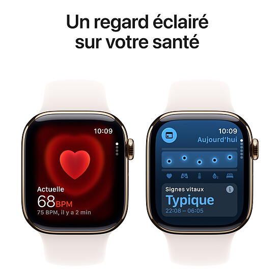 Montre connectée Apple Watch Series 11 GPS + Cellular - Titane Or - Bracelet Sport Rose - 42 mm - Taille S/M - Autre vue
