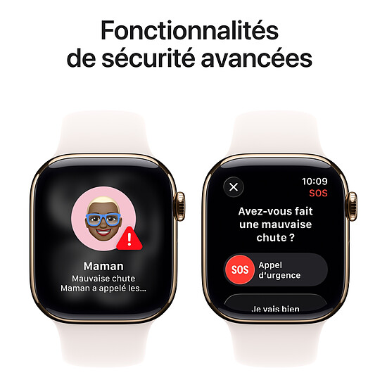 Montre connectée Apple Watch Series 11 GPS + Cellular - Titane Or - Bracelet Sport Rose - 46 mm - Taille S/M - Autre vue