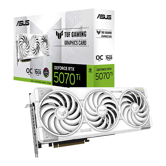 Carte graphique ASUS TUF Gaming GeForce RTX 5070 Ti 16GB GDDR7 White OC Edition - Autre vue
