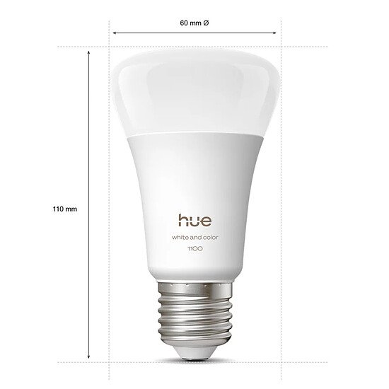 Ampoule connectée Philips Hue Pro White and Color Ambiance Kit de démarrage E27 A60 11 W Bluetooth x 2 - Autre vue