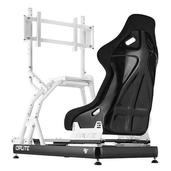 Support d'écran simracing OPLITE R8 Single Monitor Mount - Blanc - Autre vue