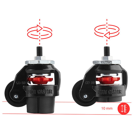 Accessoires base de simracing Oplite R8 Supreme Castor Wheel - Autre vue
