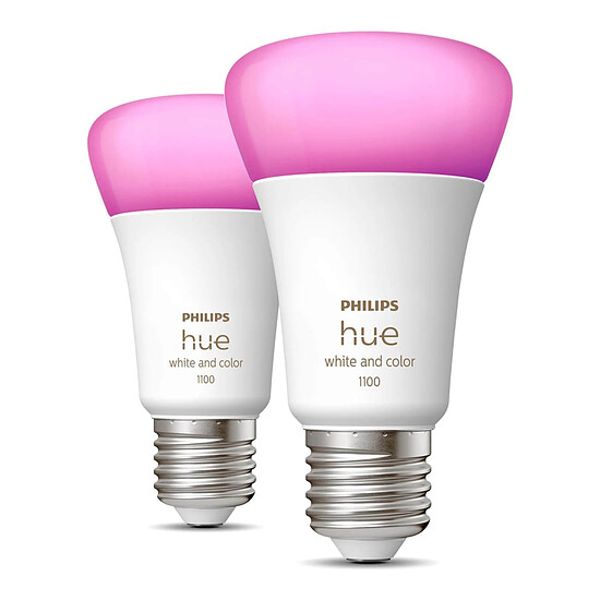 Lampe connectée Philips Hue White and Color Ambiance E27 A60 11 W Bluetooth x 2 - Autre vue