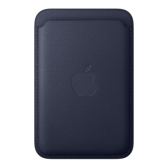 Coque et housse Apple Porte-cartes en tissage fin pour iPhone avec MagSafe - Marine  - Autre vue