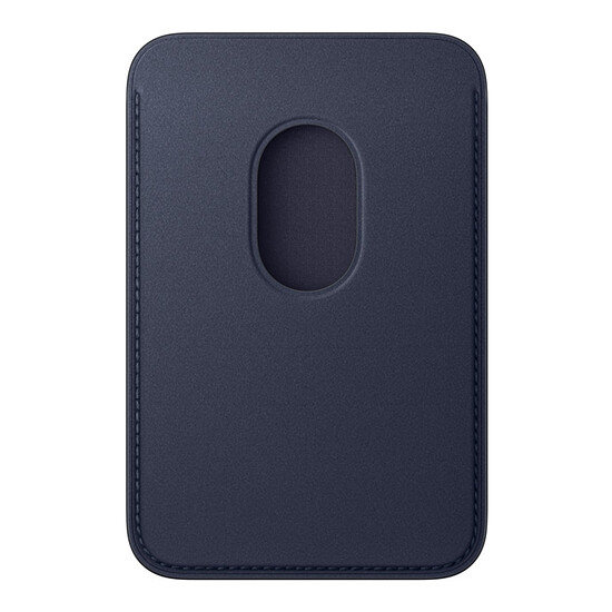 Coque et housse Apple Porte-cartes en tissage fin pour iPhone avec MagSafe - Marine  - Autre vue