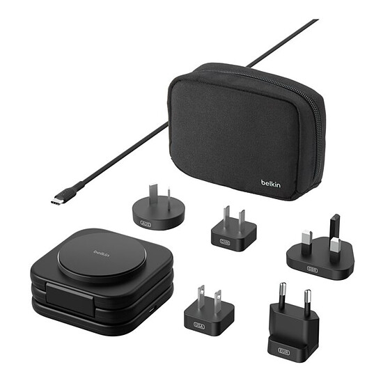Chargeur Belkin BoostCharge Pro Station de recharge aimantée 3-en-1 portable avec Qi2 - 15 W - Autre vue