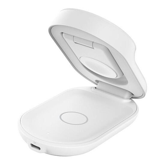 Chargeur Belkin UltraCharge Socle de Recharge 3-en-1 Aimantée et Pliable avec Qi2 (Blanc) - Autre vue