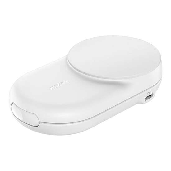 Chargeur Belkin UltraCharge Socle de Recharge 2-en-1 Aimantée et Pliable avec Qi2 (Blanc) - Autre vue