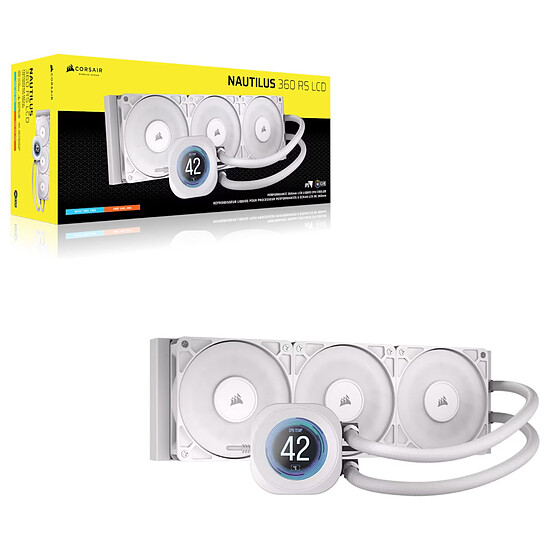 Watercooling AIO Corsair Nautilus 360 RS LCD - Blanc - Autre vue
