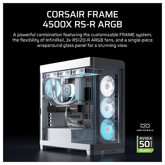 Boîtier PC Corsair Frame 4500X RS-R ARGB - Blanc - Autre vue