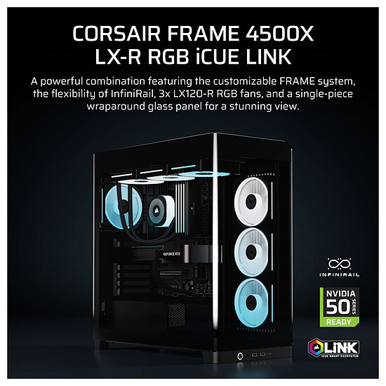 Boîtier PC Corsair Frame 4500X LX-R ARGB - Noir  - Autre vue
