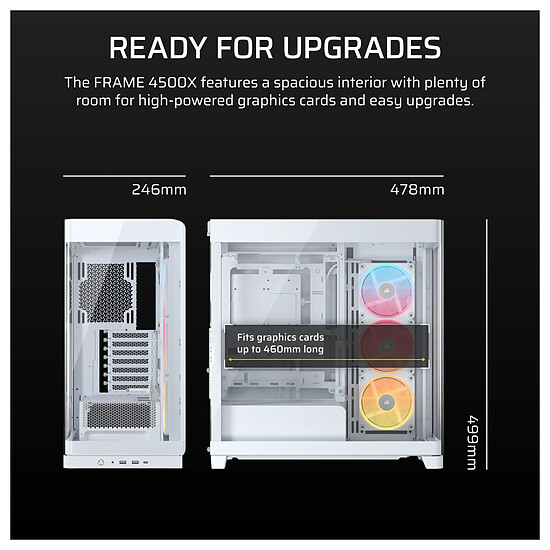 Boîtier PC Corsair Frame 4500X LX-R ARGB - Blanc - Autre vue