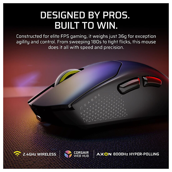 Souris PC Corsair Gaming Sabre V2 Pro Ultralight Wireless  - Noir - Autre vue