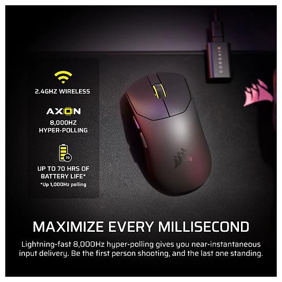 Souris PC Corsair Gaming Sabre V2 Pro Ultralight Wireless  - Noir - Autre vue