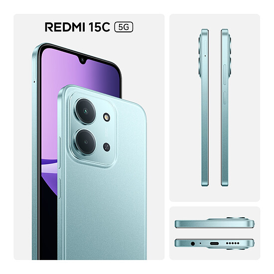 Smartphone Xiaomi Redmi 15C 5G Vert - 256 Go - 4 Go - Autre vue