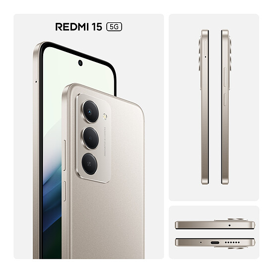 Smartphone Xiaomi Redmi 15 5G Gris - 256 Go - 8 Go - Autre vue
