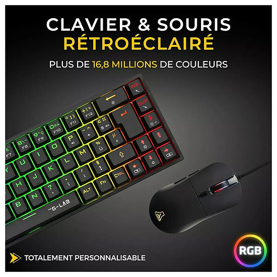Clavier souris gamer The G-Lab Combo Titanium - Noir - Autre vue