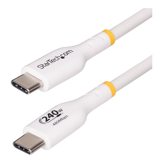 Câble USB StarTech.com Câble USB-C vers USB-C 2.0 - 240W 5A PD EPR - 2 m - Blanc - Autre vue