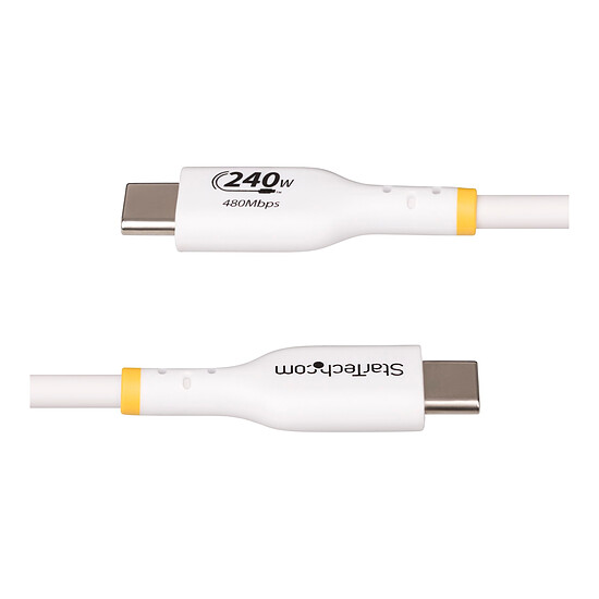 Câble USB StarTech.com Câble USB-C vers USB-C 2.0 - 240W 5A PD EPR - 2 m - Blanc - Autre vue