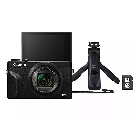 Appareil photo compact ou bridge Canon PowerShot G7 X Mark III - Kit Trépied HG-100T + SD 64 Go - Autre vue