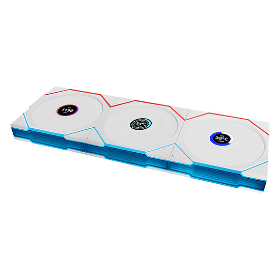 Ventilateur Boîtier Lian Li Uni Fan TL LCD Wireless 120 Reverse Blade Pack de 3 - Blanc  - Autre vue