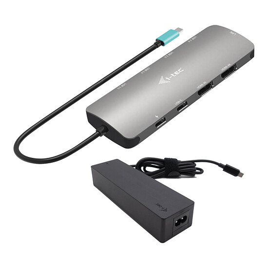 Hub USB i-tec USB-C Metal Nano 2 Display Docking Station Power Delivery 100W + Adaptateur secteur 100W - Autre vue