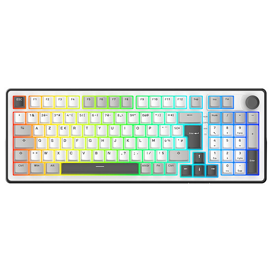 Clavier PC The G-Lab Keyz Elite 400 - Blanc Gris - Autre vue