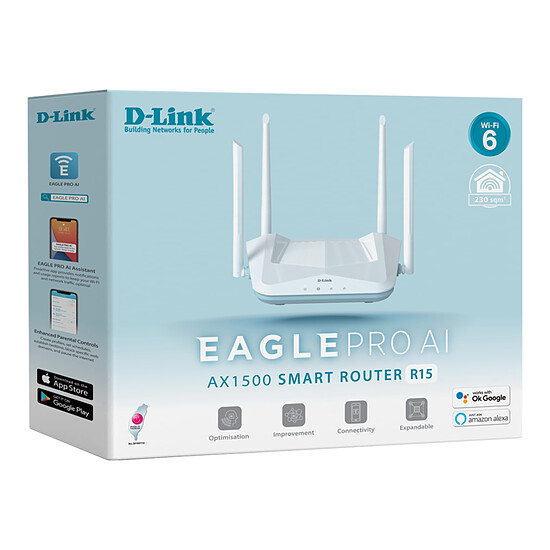 Routeur et modem D-Link EAGLE PRO AI R15 - Routeur WiFi AX1500 double bande - Autre vue