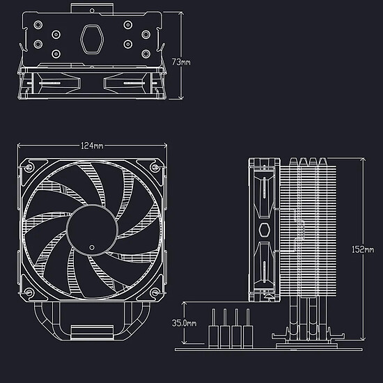 Ventirad Cooler Master Hyper 212 Spectrum V3 - Autre vue
