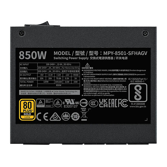 Alimentation PC Cooler Master V SFX Gold 850 Full Modular ATX 3.1 - Autre vue
