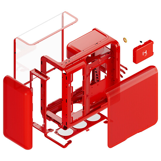 Boîtier PC Hyte X50 TG - Rouge - Autre vue