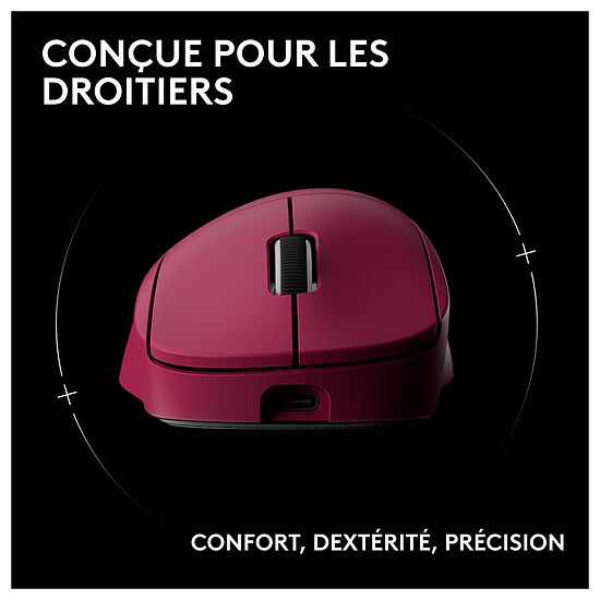 Souris PC Logitech G Pro X Superlight 2 DEX - Rose - Autre vue