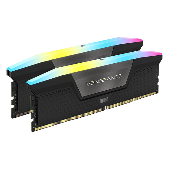 Mémoire RAM Corsair Vengeance RGB DDR5 - 128 Go (2 x 64 Go) Noir - 6000 MHz - CL40 - Autre vue