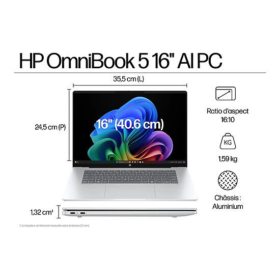 PC portable HP OmniBook 5 16-bf0013nf Copilot+ PC - Autre vue
