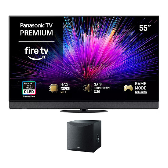 TV Panasonic 55Z95BEG + Yamaha NS-SW050B Noir
