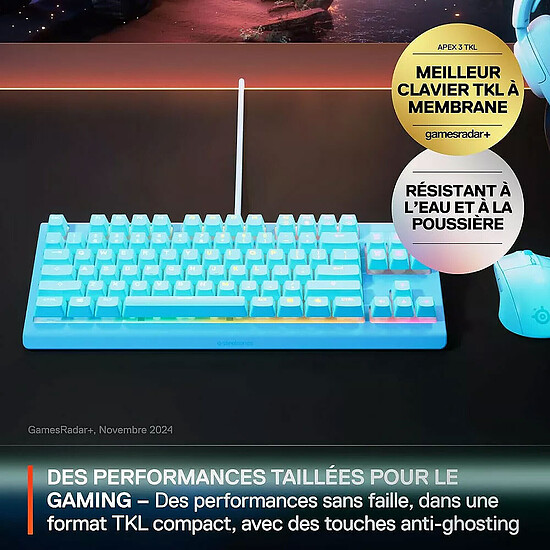 Clavier souris gamer SteelSeries Combo 3 - Aqua - Autre vue