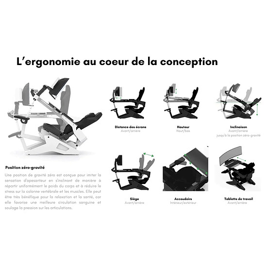 Bureau gamer MWE LAB Emperor S2 Blanc alpin - Autre vue