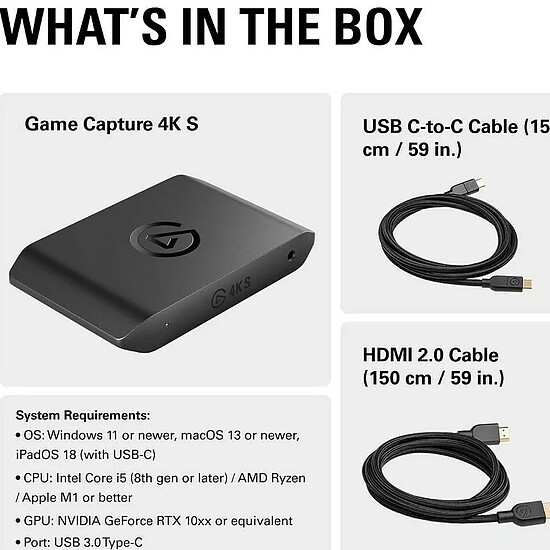 Montage et acquisition vidéo Elgato Game Capture 4K S - Autre vue