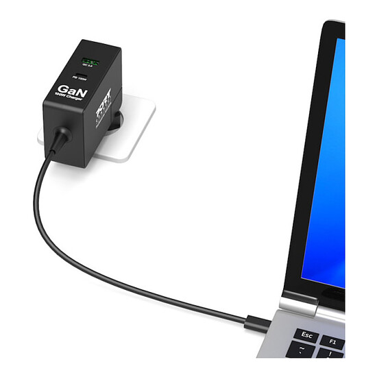 Chargeur PC portable PORT Connect Chargeur mural international GaN 100W USB-C et USB-A - Autre vue