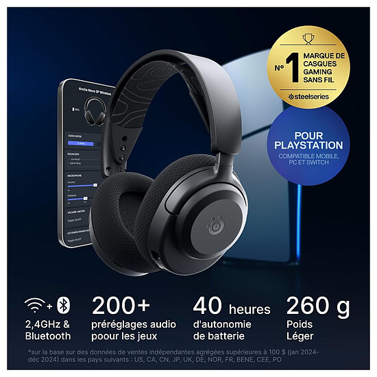 Casque micro SteelSeries Arctis Nova 3P Wireless - Aqua - Autre vue